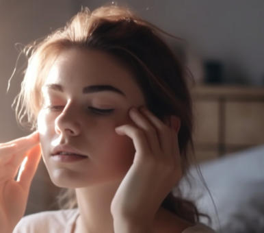 Jeune femme pendant une routine d'EFT