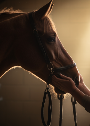 Un cheval en pleine connexion énergétique, illustrant le pouvoir du magnétisme pour apaiser et revitaliser. Le guérisseur magnétiseur renforce l’équilibre du cheval en travaillant sur son énergie.